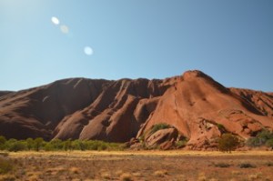 Uluru in the bright sunshine