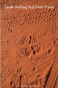 Foot Prints in red sand in Australian outback