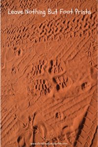 Foot Prints in red sand in Australian outback