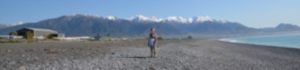 Christie Adams on Kaikoura Beach