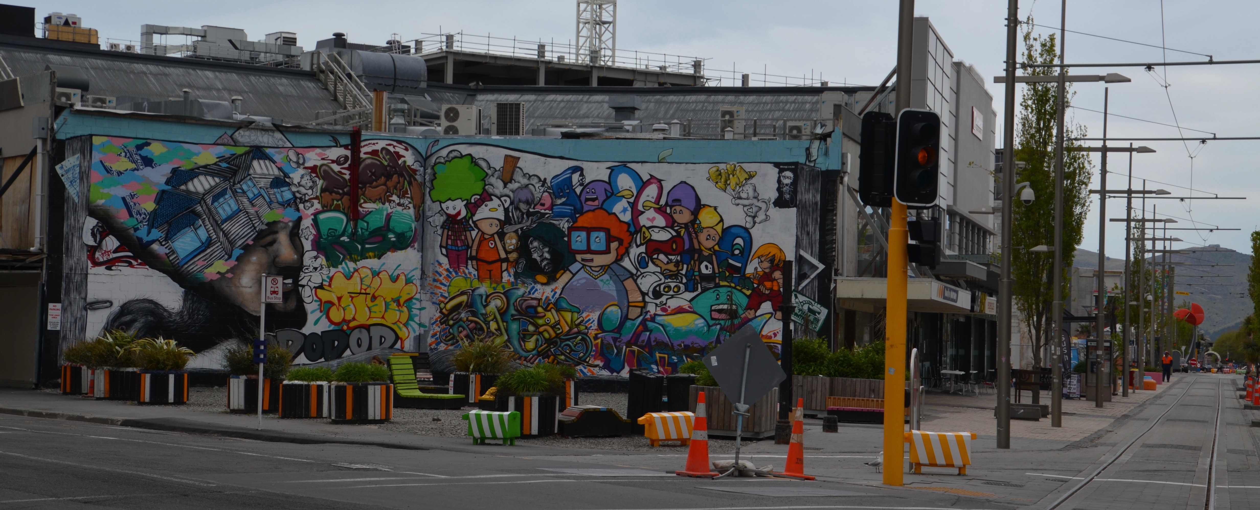 Christchurch street art and sheep